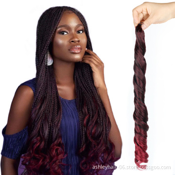 Julianna kanekalon french curl 24" synthetic ombre loose curl jumbo spiral braid extension hair attachment french curls braiding